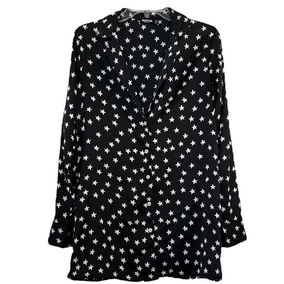 Nasty Gal 3-Pc Pajama Shorts Shirt Bralette Set Underneath The Stars NWOT Size 4 - Picture 2 of 9